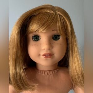 American Girl Doll Custom OOAK Green Eyes Freckles Blaire Nellie Wig